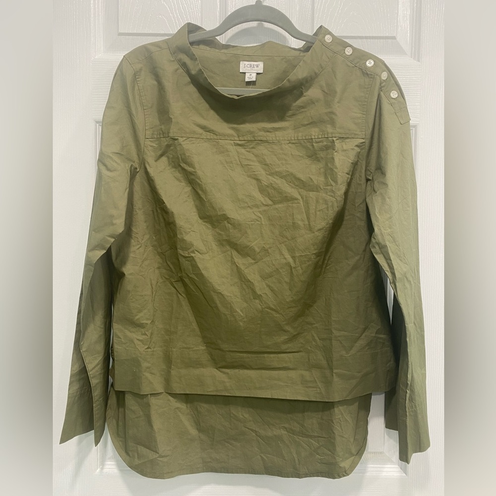 J Crew Factory - High Low Blouse with buttons on the neck